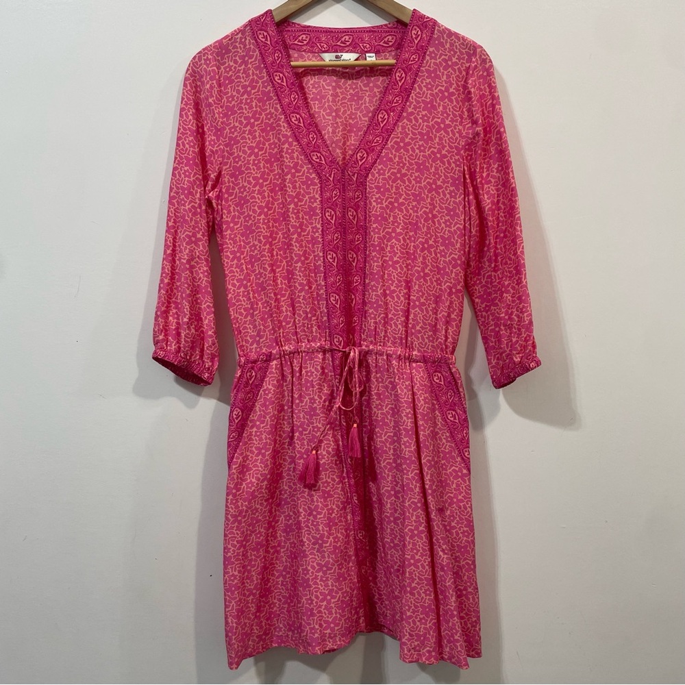 Vineyard Vines Floral Paisley Silk Cotton Blouson Mini Dress Size 4